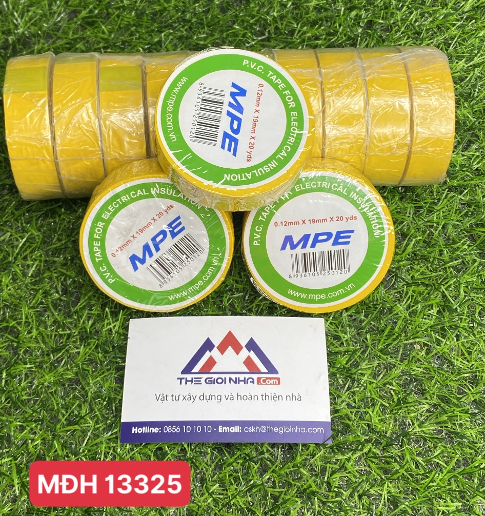 Băng keo điện MPE 0.12mmx19mmx20yds màu vàng (Mã đặt hàng: 13325)