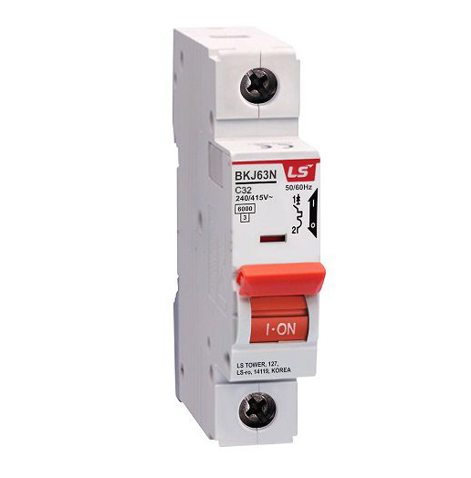 Cầu dao điện loại tép MCB LS, BKJ63N 1P 32A 6kA, gắn trên thanh ray (Mã đặt hàng: 4619)