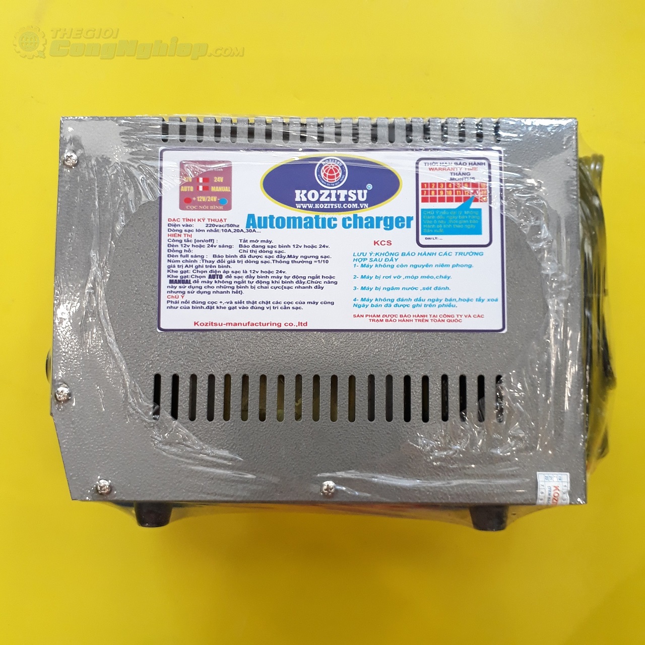 Máy sạc bình ắc quy tự động KOZITSU 20A 12-24V (Mã đặt hàng: 50883)