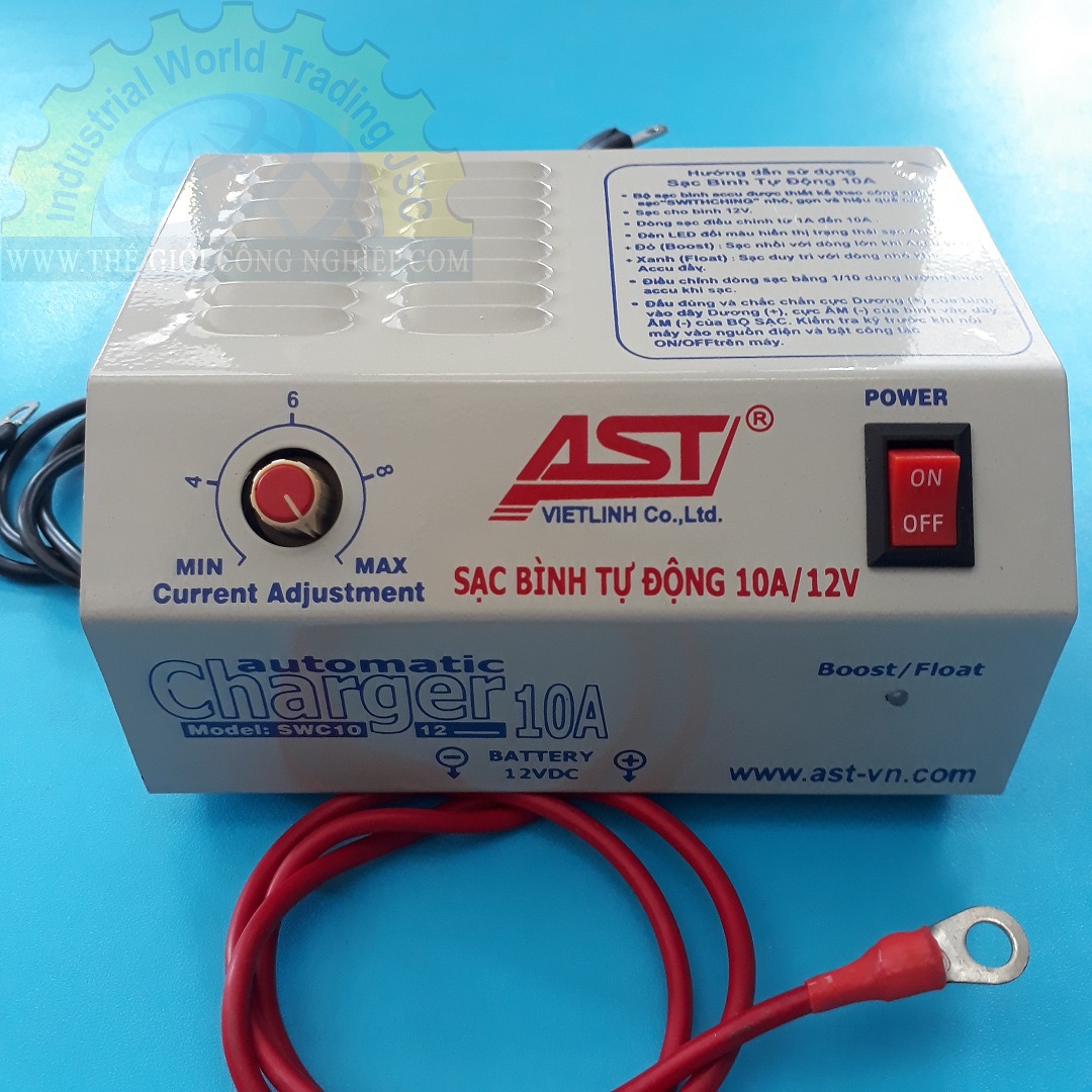 Sạc ắc quy tự động AST SWC10, 10A-12V , điện áp vào 190 - 245 VA, 50Hz (Mã đặt hàng: 44808)