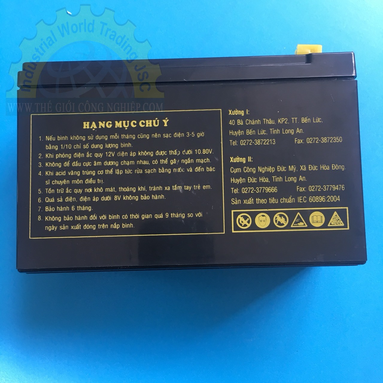 Bình ắc quy kín khí GLOBE WP7.5-12, 12V-7.5Ah (Mã đặt hàng: 41255)